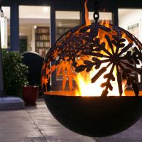 Fire Pit Spherical Sphere Firepit Australia Whipps Designs Bird Snowflake 6